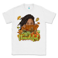 White Thankful Fall with black girl Classic Tee - NancyCooperArtShop