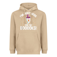 Mushroom teacher halloween bookworm just here for the boooks ghost tank top Heavyweight Hoodie - trangStudio