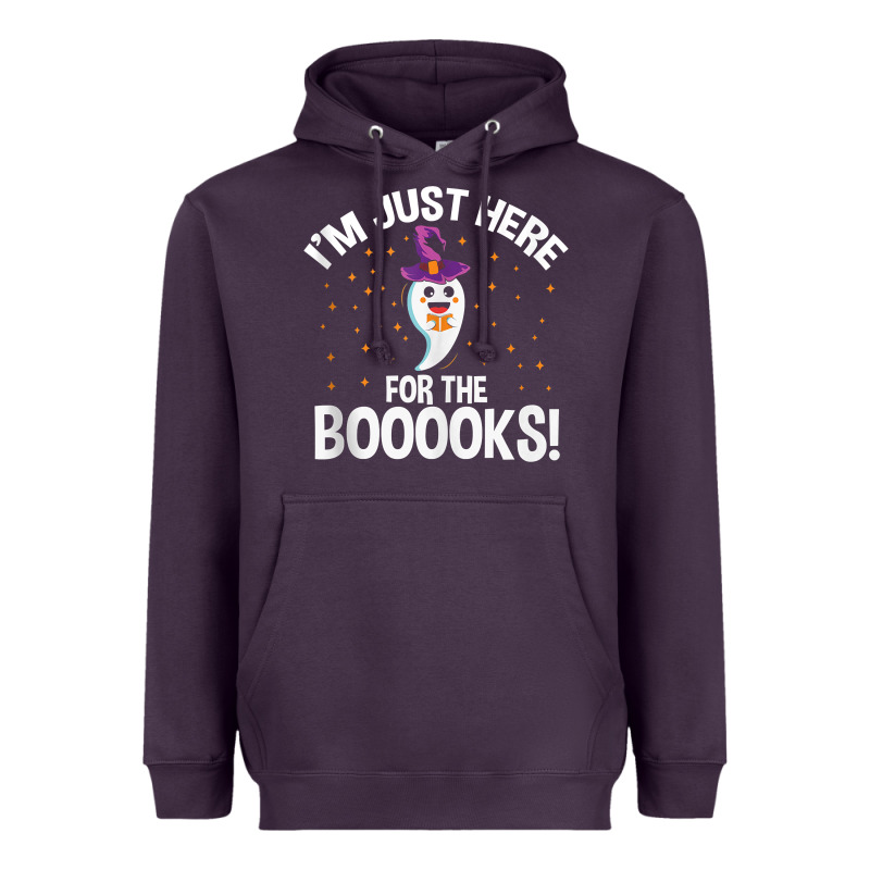 Teacher Halloween Bookworm Just Here For The Boooks Ghost Tank Top Heavyweight Hoodie by trangStudio | Teevron