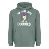 Sage teacher halloween bookworm just here for the boooks ghost tank top Heavyweight Hoodie - trangStudio