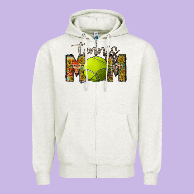 Tennis Mom Zipper Hoodie Designed By Racoondesign