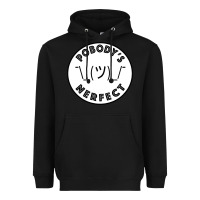 Black Pobody's Nerfect Retro Classic Funny Nobody's Perfect Heavyweight Hoodie - trangStudio