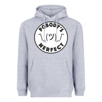 Heather Grey Pobody's Nerfect Retro Classic Funny Nobody's Perfect Heavyweight Hoodie - trangStudio