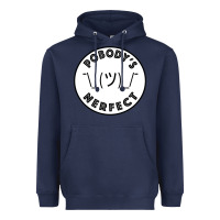 Navy Pobody's Nerfect Retro Classic Funny Nobody's Perfect Heavyweight Hoodie - trangStudio