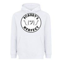 White Pobody's Nerfect Retro Classic Funny Nobody's Perfect Heavyweight Hoodie - trangStudio