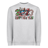 Heather Grey 2023 Happy New Year Heavyweight Sweatshirt - CowhideDigitalArt