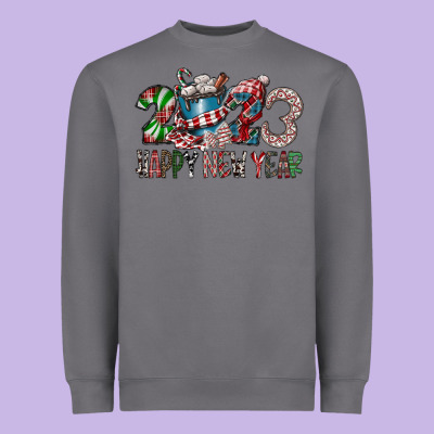 2023 Happy New Year Heavyweight Sweatshirt Designed By Cowhidedigitalart