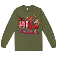 Army Green little miss valentine Long Sleeve Tee - OliviaCreatesArt