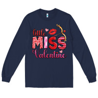 Navy little miss valentine Long Sleeve Tee - OliviaCreatesArt