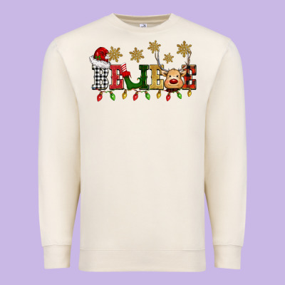 Christmas Believe Premium Sweatshirt Designed By Barkaloodesign