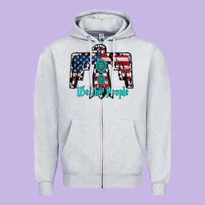 We The People Zipper Hoodie Designed By Racoondesign