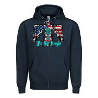 Navy we the people Zipper Hoodie - RacoonDesign