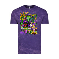 Cloud Purple mardi gras gnomies truck Vintage Tee - CowGirlArtShop