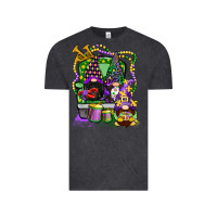 Vintage Black mardi gras gnomies truck Vintage Tee - CowGirlArtShop