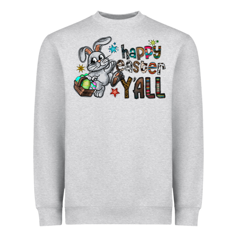 Happy Easter Y'all Heavyweight Sweatshirt by CowhideDigitalArt | Teevron