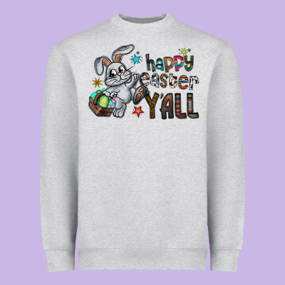 Happy Easter Y'all Heavyweight Sweatshirt Designed By Cowhidedigitalart
