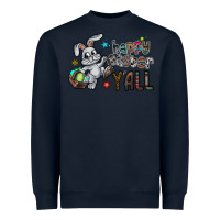 Navy Happy Easter Y'all Heavyweight Sweatshirt - CowhideDigitalArt