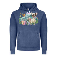 Vintage Denim Easter truck farm animals Easter Day Vintage Hoodie - HowdyJamesFarm
