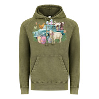 Vintage Olive Easter truck farm animals Easter Day Vintage Hoodie - HowdyJamesFarm