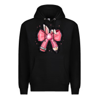 Black easter bunny pencil bow Premium Hoodie - CowhideDigitalArt