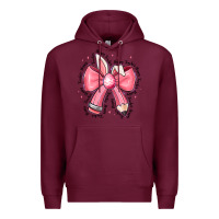 Burgundy easter bunny pencil bow Premium Hoodie - CowhideDigitalArt
