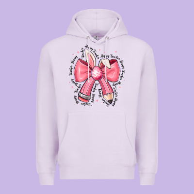 Easter Bunny Pencil Bow Premium Hoodie Designed By Cowhidedigitalart