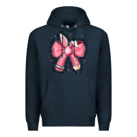 Navy easter bunny pencil bow Premium Hoodie - CowhideDigitalArt