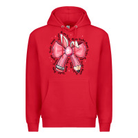 Red easter bunny pencil bow Premium Hoodie - CowhideDigitalArt