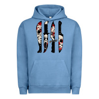 Pigment Pebble Blue knives horror movie friday halloween horror ghost Urban Hoodie - trangStudio
