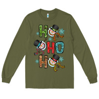 Army Green ho ho ho Long Sleeve Tee - OliviaCreatesArt
