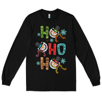 Black ho ho ho Long Sleeve Tee - OliviaCreatesArt