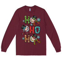 Burgundy ho ho ho Long Sleeve Tee - OliviaCreatesArt