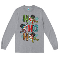 Heather Grey ho ho ho Long Sleeve Tee - OliviaCreatesArt