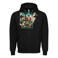 Black arkansas map Zipper Hoodie - RacoonDesign