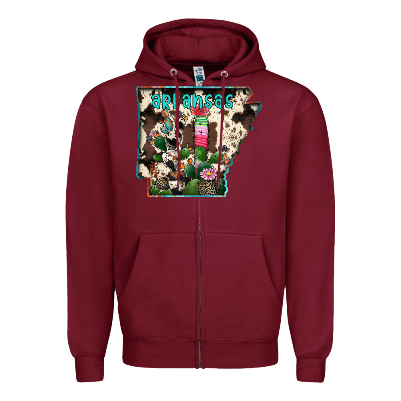 Arkansas Map Zipper Hoodie by RacoonDesign | Teevron