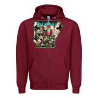 Burgundy arkansas map Zipper Hoodie - RacoonDesign