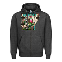 Charcoal Heather arkansas map Zipper Hoodie - RacoonDesign