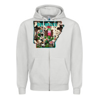 Dove Grey arkansas map Zipper Hoodie - RacoonDesign