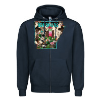Navy arkansas map Zipper Hoodie - RacoonDesign