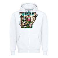 White arkansas map Zipper Hoodie - RacoonDesign