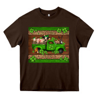 Chocolate Brown st Patricks farm animals truck Heavy Core Tee - Jasminsmagicworld