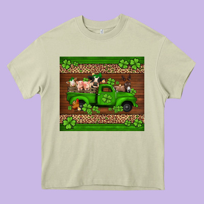 St Patricks Farm Animals Truck Heavy Core Tee Designed By Jasminsmagicworld