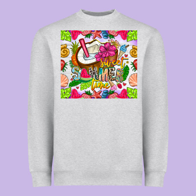 Summer Time Heavyweight Sweatshirt Designed By Cowhidedigitalart