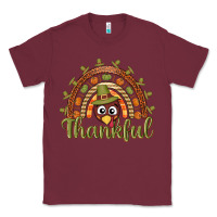 Burgundy Turkey rainbow thankful thanksgiving Classic Tee - NancyCooperArtShop