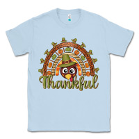 Dusty Blue Turkey rainbow thankful thanksgiving Classic Tee - NancyCooperArtShop