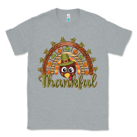 Heather Grey Turkey rainbow thankful thanksgiving Classic Tee - NancyCooperArtShop