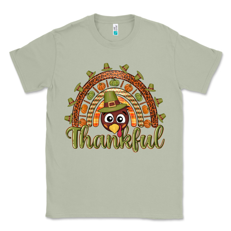 Turkey Rainbow Thankful Thanksgiving Classic Tee by NancyCooperArtShop | Teevron