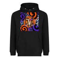 Black halloween bull skull Heavyweight Hoodie - BarkalooDesign