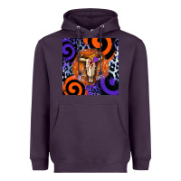Plum halloween bull skull Heavyweight Hoodie - BarkalooDesign
