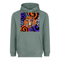 Sage halloween bull skull Heavyweight Hoodie - BarkalooDesign